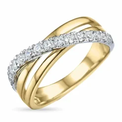 Abstrakt brillantring i 14 karat guld.- og hvidguld 0,50 ct