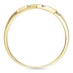 Abstrakt diamant ring i 9 karat guld 0,03 ct
