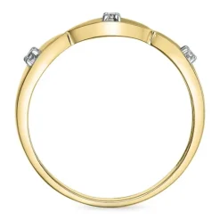 Abstrakt diamant ring i 9 karat guld.- og hvidguld 0,02 ct