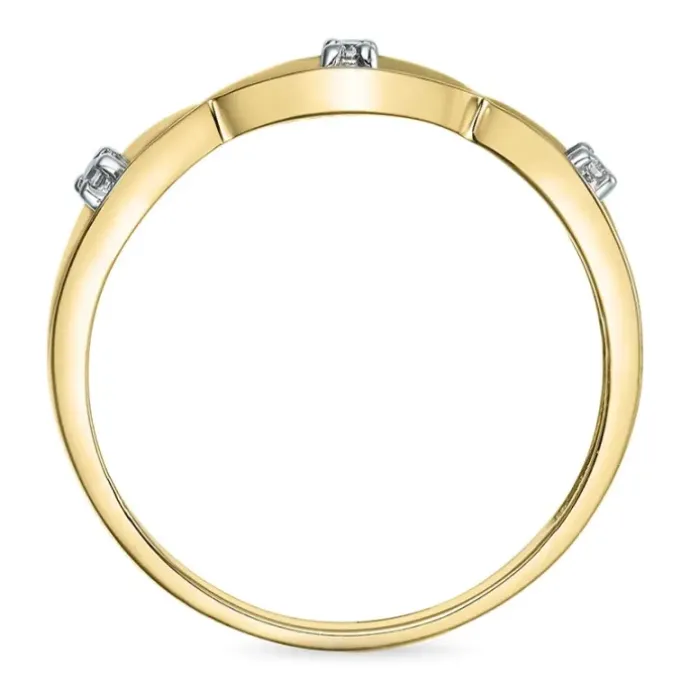 Abstrakt diamant ring i 9 karat guld.- og hvidguld 0,02 ct