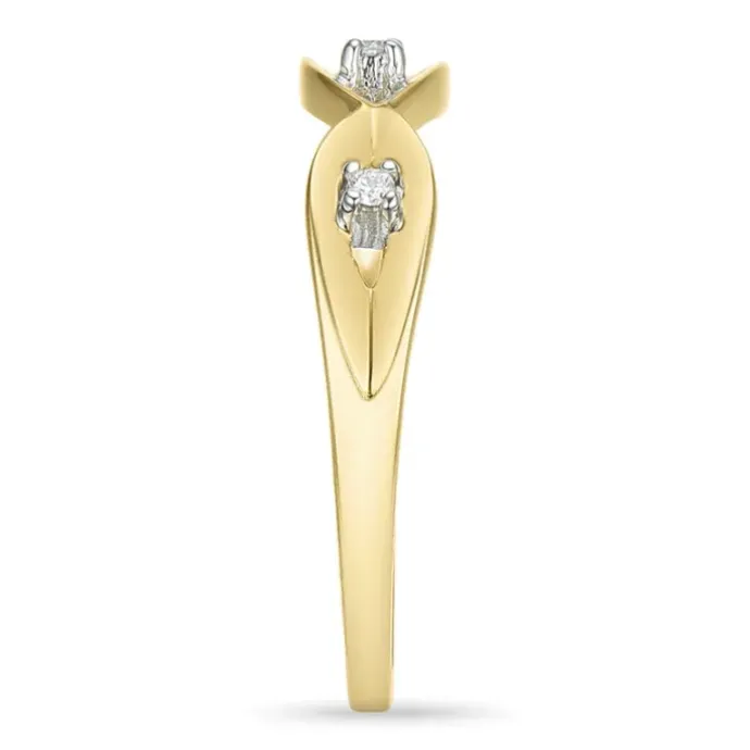 Abstrakt diamant ring i 9 karat guld.- og hvidguld 0,02 ct