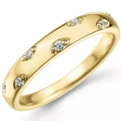 Abstrakt diamantring i 9 karat guld 0,09 ct