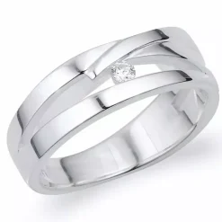 Abstrakt ring i sølv