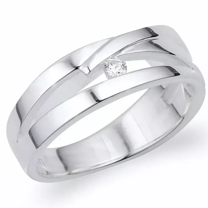 Abstrakt ring i sølv