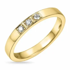 Alliancering i 14 karat guld 0,09 ct