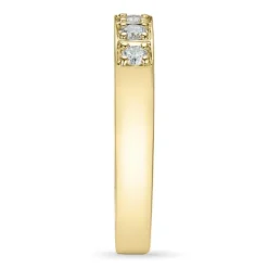 Alliancering i 14 karat guld 3 x 0,05 ct