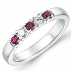 Alliancering i 14 karat hvidguld 2 x 0,05 ct 0,22 ct