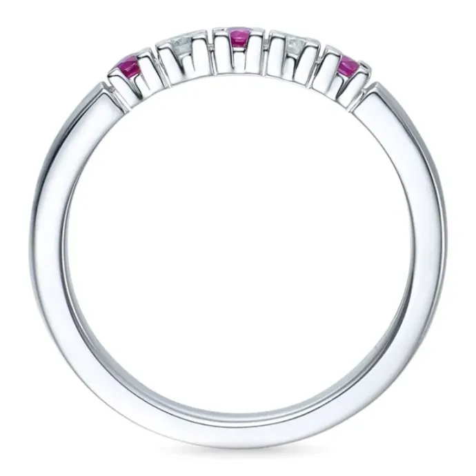 Alliancering i 14 karat hvidguld 2 x 0,05 ct 0,22 ct