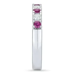 Alliancering i 14 karat hvidguld 2 x 0,05 ct 0,22 ct