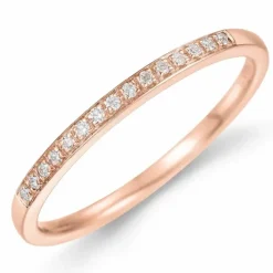 Alliancering i 14 karat rødguld 0,09 ct