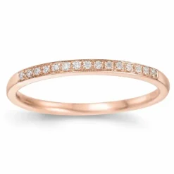 Alliancering i 14 karat rødguld 0,09 ct