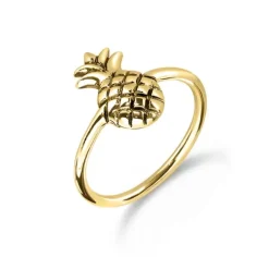 Ananas ring i forgyldt sølv