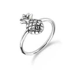 Ananas ring i oxideret sterlingsølv