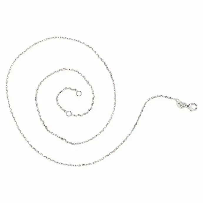 Ankerhalskæde i rhodineret sølv 38 plus 3cm x 1,4 mm