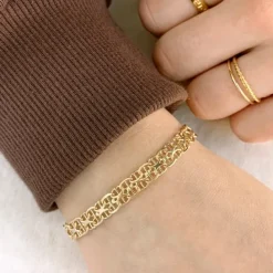 Armbånd i 14 karat guld 18,5 cm x 6,5 mm