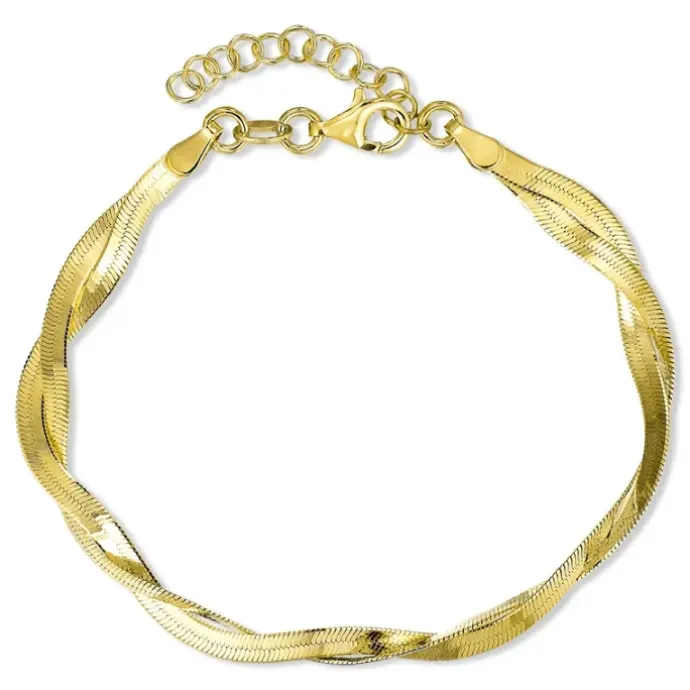Armbånd i forgyldt sølv 16 + 3 cm x 5,4 mm