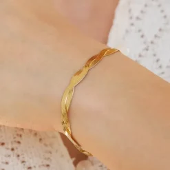 Armbånd i forgyldt sølv 16 + 3 cm x 5,4 mm