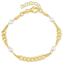 Armbånd i forgyldt sølv 17 plus 3 cm x 4,7 mm
