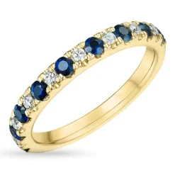 Blå syntetisk safir guldring i 9 karat guld