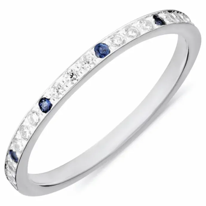 Blå zirkon ring i sølv