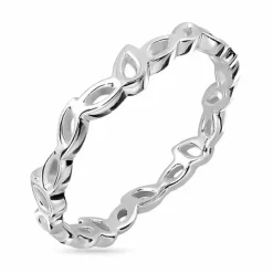 Blad ring i sølv