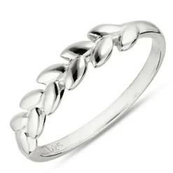 Blad ring i sølv