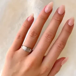 Blad ring i sølv