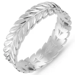 Blad ring i sølv