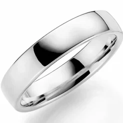 Blank 5 mm vielsesring i 9 karat hvidguld