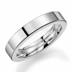 Blank 4 mm vielsesring i 9 karat hvidguld