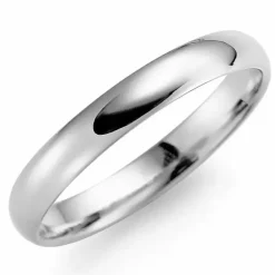 Blank 3,5 mm vielsesring i 9 karat hvidguld
