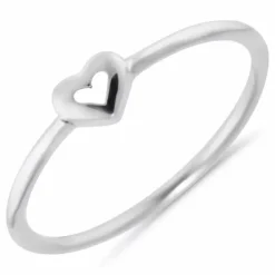 Blank Simple Rings hjerte ring i sølv