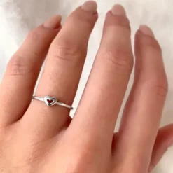 Blank Simple Rings hjerte ring i sølv