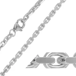 BNH Anker facet armbånd i 14 karat hvidguld 21 cm x 2,8 mm