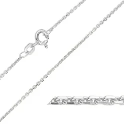 BNH Anker facet armbånd i 14 karat hvidguld 17 cm x 1,3 mm