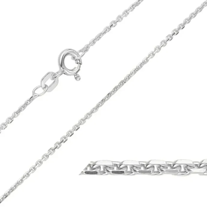 BNH Anker facet armbånd i 14 karat hvidguld 17 cm x 1,3 mm