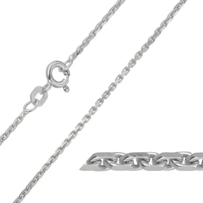 BNH Anker facet armbånd i 14 karat hvidguld 21 cm x 1,4 mm