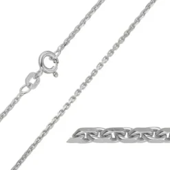 BNH Anker facet armbånd i 14 karat hvidguld 18,5 cm x 1,4 mm