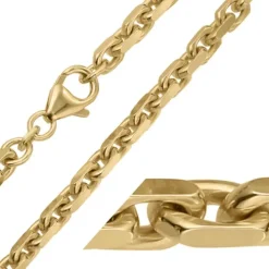 BNH Anker facet armbånd i 8 karat guld 18,5 cm x 4,5 mm