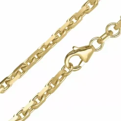Bnh anker facet armbånd i forgyldt sølv 18,5 cm x 3,0 mm