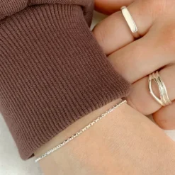 BNH Anker facet armbånd i sølv 18,5 cm x 1,4 mm