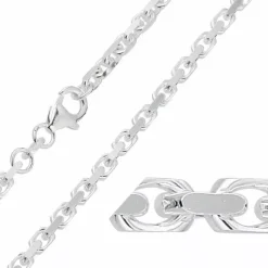 Bnh anker facet armbånd i sølv 18,5 cm x 2,5 mm
