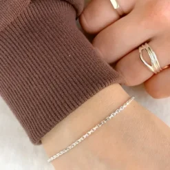 BNH Anker facet armbånd i sølv 18,5 cm x 1,6 mm