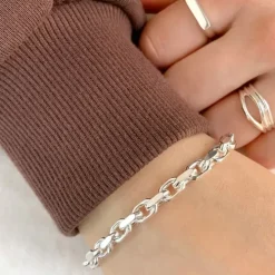 BNH Anker facet armbånd i sølv 18,5 cm x 5,3 mm
