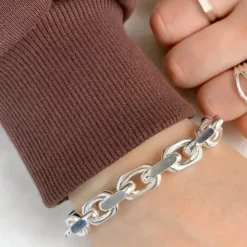 Bnh anker facet armbånd i sølv 21 cm x 9,0 mm