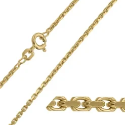 BNH Anker facet halskæde i 14 karat guld 50 cm x 1,6 mm