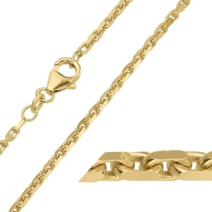 BNH Anker facet halskæde i 8 karat guld 60 cm x 2,0 mm
