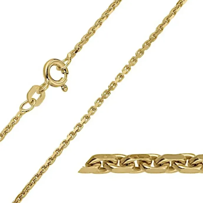 BNH Anker facet halskæde i 8 karat guld 38 cm x 1,4 mm