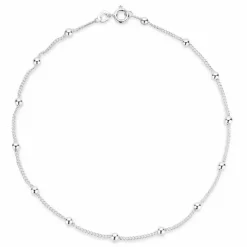 BNH Anker rund ankelkæde M. kugle i sølv 26 cm x 1,3 mm