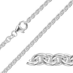 BNH anker rund armbånd i 14 karat hvidguld 17 cm x 2,7 mm